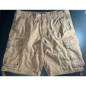 Vtg Old Navy Cargo Shorts Mens 36 Brown Hiking Outdoor Baggy Snap Pockets Y2K